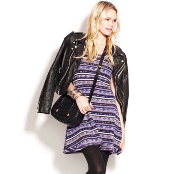 Free People Womens Small Nordic Fair Isle Tank Sweater Dress - Picture 1 of 11